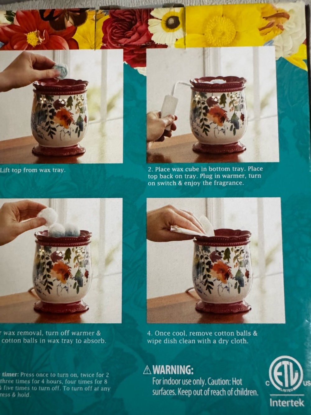 The Pioneer Woman Charlie Fragrance Warmer - White, Brown, Red, Teal - Picture 3 of 6
